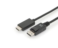 Assmann Electronic DIGITUS DisplayPort Adapteris Cable DP - HDMI Type A St / St 2.0m w / War. DP 1.2 HDMI 2.0 4K / 60Hz CE juodas