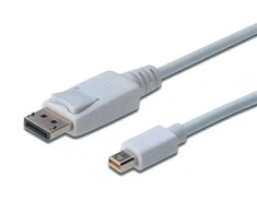 Assmann Electronic ASSMANN kabelis mini DisplayPort kištukas prie displayPort kištukas 2m dvigubas ekranavimas baltas