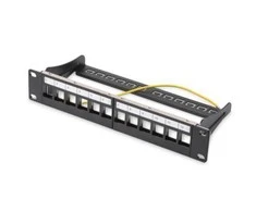Assmann Electronic DIGITUS Modular Patch Panel ekranuotas 12 prievadų tuščias 1U 10 colių 10 colių stovo montavimo spalva juodas RAL 9005