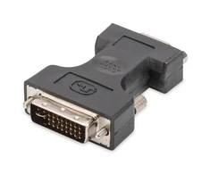 Assmann Electronic ASSMANN DVI-I į VGA adapteris juodas DVI-I 24+5 M VGA HD15 F lizdinė plokštelė