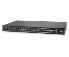 Šakotuvas PLANET GS-5220-16S8CR tinklo komutatorius su valdomu L2+ gigabito eternetu (10/100/1000) 1U Mėlyna