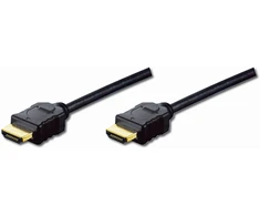 Assmann Electronic DIGITUS HDMI laidas High Speed su Ethernet TYP A 1.4 AWG32 auksinis M/M 2xekranuotas juodas/pilkas 5.0m
