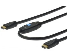 Assmann Electronic ASSMANN HDMI didelės spartos A tipo jungties kabelis su stiprintuvu. M/M 20.0mw/Ethernet Ultra HD 24p CE auksinis bl