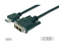 Assmann Electronic ASSMANN HDMI į DVI-D 18+1 laidas 3m juodas masinis