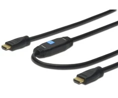 Assmann Electronic ASSMANN HDMI didelės spartos A tipo jungties kabelis su stiprintuvu. M/M 20.0mw/Ethernet Ultra HD 24p CE auksinis bl