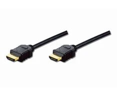 Assmann Electronic ASSMANN HDMI laidas didelės spartos su eternetu 2m 2xHDMI Typ A kištukas 19Pol masinis Full HD 3D