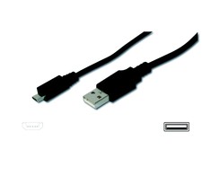 Assmann Electronic DIGITUS USB jungties kabelis tipas A - micro B M/M 1.0m USB 2.0 suderinamas bl