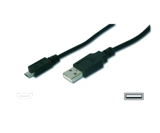Assmann Electronic DIGITUS USB jungties kabelis tipas A - micro B M/M 1.0m USB 2.0 suderinamas bl