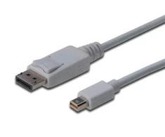 Assmann Electronic ASSMANN kabelis mini DisplayPort kištukas prie displayPort kištukas 3m dvigubas ekranavimas baltas