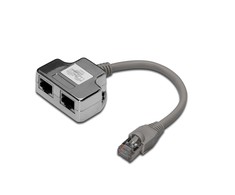 Assmann Electronic Assmann elektroninis ASSMANN T adapteris RJ45 CAT5e 19cm 1xRJ45 M iki 2xRJ45 F masinis