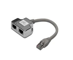 Assmann Electronic Assmann elektroninis ASSMANN T adapteris RJ45 CAT5e 19cm 1xRJ45 M iki 2xRJ45 F masinis