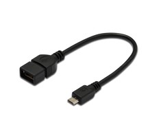 Assmann Electronic ASSMANN OTG kabelis USB micro-B St iki USB-A Bu 20cm