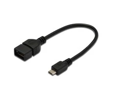 Assmann Electronic ASSMANN OTG kabelis USB micro-B St iki USB-A Bu 20cm