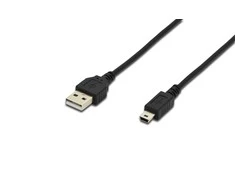 Assmann Electronic ASSMANN USB 2.0 prijungimo kabelis tipas A - mini B 5pin M/M 1.8m USB 2.0 atitinka UL bl