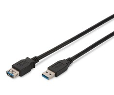 Assmann Electronic DIGITUS USB 3.0 ilgintuvas A tipas M/F 1.8m USB 3.0 atitinka bl