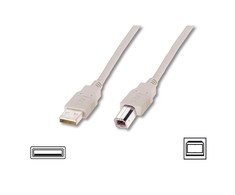 Assmann Electronic ASSMANN 10X USB2.0 kabelis 3.0m USB A zu USB B masinis smėlio spalvos