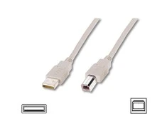 Assmann Electronic ASSMANN 10X USB2.0 kabelis 3.0m USB A zu USB B masinis smėlio spalvos