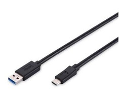 Assmann Electronic ASSMANN USB Type-C jungties kabelis, tipas C iki A M/M 1,0 m Super Speed bl