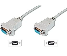 Assmann Electronic DIGITUS Nulinio modemo kabelis D-sub9 su 1,8 m smėlio spalvos tūriu