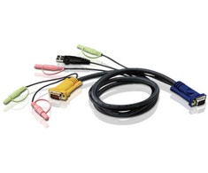 ATEN 2L-5302U ATEN KVM kabelis (HD15-SVGA, USB, USB, garsas) – 1,8 m