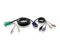 ATEN 2L-5302U ATEN KVM kabelis (HD15-SVGA, USB, USB, garsas) – 1,8 m