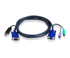 ATEN 2L-5502UP 1,8M USB KVM kabelis su įmontuotu PS2 į USB keitikliu