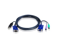 ATEN 2L-5502UP 1,8M USB KVM kabelis su įmontuotu PS2 į USB keitikliu