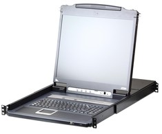 ATEN CL5708IN-ATA-AG ATEN KVM 8 prievadų LCD LED 19 + klaviatūra + jutiklinė plokštė USB-PS/2, IP administratorius