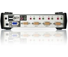 ATEN CS1734B-A7-G ATEN CS1734B 4 prievadų USB 2.0 KVMP jungiklis OSD, 4x USB kabeliai, 2 prievadų šakotuvas, garsas