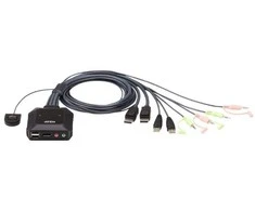 Adapteris ATEN 2xUSB-A, 1xDP, juodas / CS22DP / CS22DP-AT
