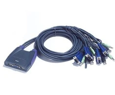 Aten 4 prievadų USB VGA/garso kabelio KVM jungiklis | Aten | 4 prievadų USB VGA / garso kabelio KVM jungiklis (0,9 m, 1,2 m)