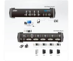 Aten 4 prievadų USB DVI/garso KVMP jungiklis | Aten | 4 prievadų USB DVI/garso KVMP™ jungiklis