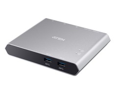 Aten | US3310-AT 2 prievadų USB-C doko jungiklis su maitinimo perdavimu