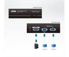 Adapteris ATEN VS-132A (D-Sub (VGA), 2x D-Sub (VGA))