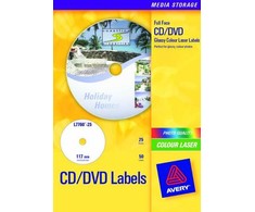 Avery Zweckform 25 vienetų kompaktinių diskų (DVD) etiketės