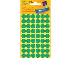 Lipdukai Avery Zweckform, apvalūs, Ø12mm, 270vnt pakuotėje, žalios spalvos