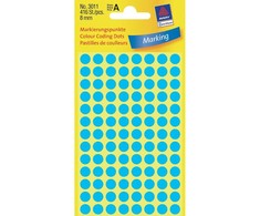 Lipdukai Avery Zweckform, apvalūs, Ø8mm, 416vnt pakuotėje, mėlynos spalvos