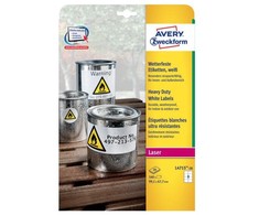 Lipnios etiketės Avery Zweckform, A4, atsparios drėgmei, 99.1x67.7mm, 8 etiketės lape, 20 lapų, baltos spalvos