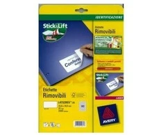 Lipnios etiketės Avery Zweckform, A4, nuimamos, 35.6x16.9mm, 25 lapai, baltos spalvos