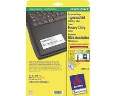 Lipnios etiketės Avery Zweckform, A4, atsparios drėgmei, 63.5x29.6mm, 27 etiketės lape, 20 lapų, sidabrinės spalvos