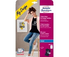Avery Zweckform Lyginamos folijos spalvotiems audiniams A4 4 lapai perkėlimo folijos + 4 lakštai silikoninio popieriaus