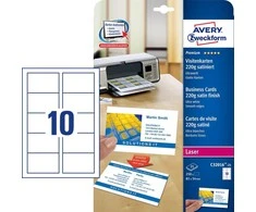 Avery Zweckform Quick&amp;Clean A4 vizitinės kortelės – 220 g/m² – 250 lapų