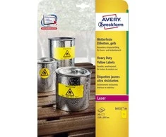 Lipnios etiketės Avery Zweckform, A4, atsparios drėgmei, 210x297mm, 1 etiketė lape, 20 lapų, geltonos spalvos