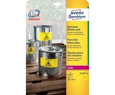 Avery Zweckform vandeniui atsparios etiketės, didelės apkrovos 210 x 148 mm geltonos (L6130-20)