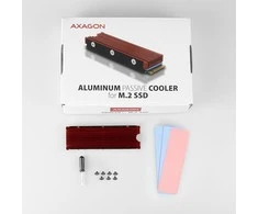 AXAGON CLR-M2 pasyvus - M.2 SSD, 80 mm SSD, ALU korpusas, silikoninės šiluminės pagalvėlės