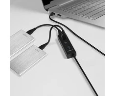 AXAGON HUE-S2BL 4x USB3.0 įkrovimo šakotuvas 1,2 m laidas, MicroUSB įkrovimas