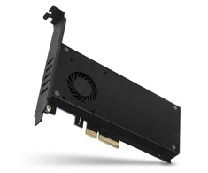AXAGON PCEM2-DC PCI-E 3.0 4x - DUAL M.2 SSD (NVMe + SATA), dviguba įtampa, iki 110 mm SSD, ventiliatorius + radiatorius