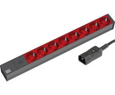 Bachmann 19" lizdų juostelė ALU, 8 krypčių, skirta UPS, 2,0 m, be jungiklio