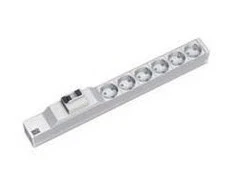Bachmann maitinimo juosta 19 1U 6x apsauginiai kontaktiniai lizdai 1xFI