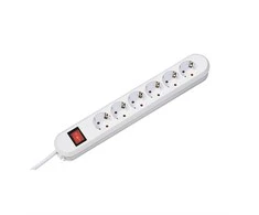 Bachmann lizdų juosta SMART 6 krypčių, balta 1,5 m, su jungikliu